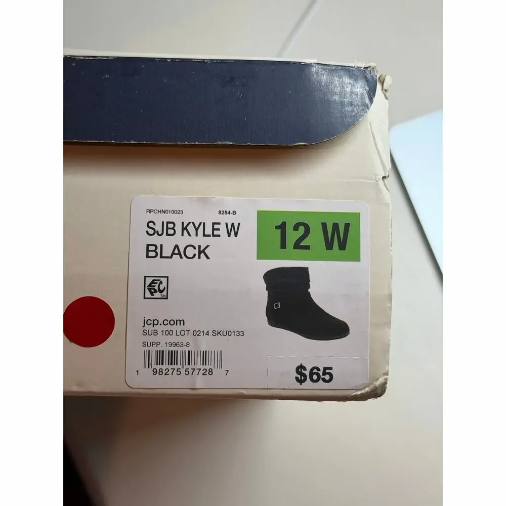 NEW! 12W St. John's Bay Kyle Womens Flat Heel Slouch Boots Black